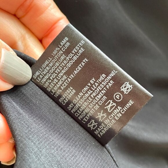 Veda Gray Tropical Print Leather Biker Jacket - Small - Picture 8 of 12